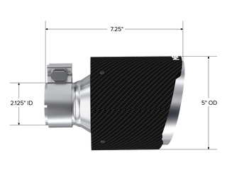 MBRP Exhaust Tip T5202CF 5in OD Out 2.125in ID 7.25in Length Dual Wall Carbon Fiber.