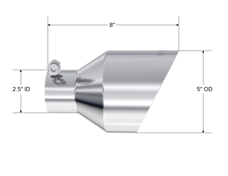 MBRP Universal 2.5" ID 5" OD Dual Wall Angle Cut Tip