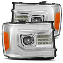 AlphaRex 07-13 GMC 1500HD PRO-Series Proj Headlights Plank Style Gloss Blk w/Activ Light/Seq Signal