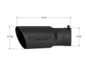 MBRP Universal Tip 6in OD 5in Inlet 15.5in Length 30 Deg Bend Angled Rolled End Black