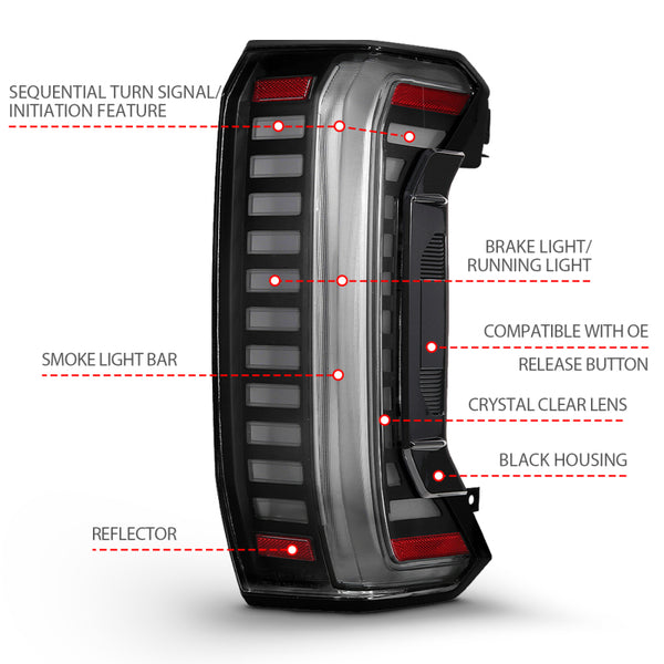 ANZO 22-24 Toyota Tundra (Does Not Fit LED Seq. Models) Z-Series Full LED Tail Lights - Pair
