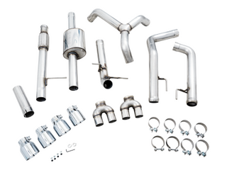 AWE OFF Exhaust 2019-23 Chevy Silverado GMC Sierra 1500 5.3L With Bumper Cutouts - Quad Chrome Tips