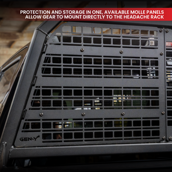 Gen-Y 19+ Dodge Ram 2500/3500 Defender Headache Rack/ 3-Louver Panels - Black