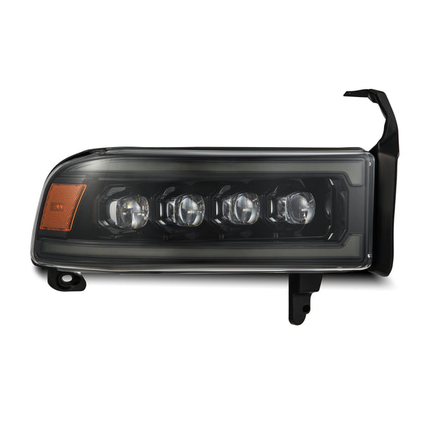AlphaRex 94-01 RAM 1500 NOVA LED Proj Headlights Alpha-Blk w/Activ Light/Seq Signal/SB DRL
