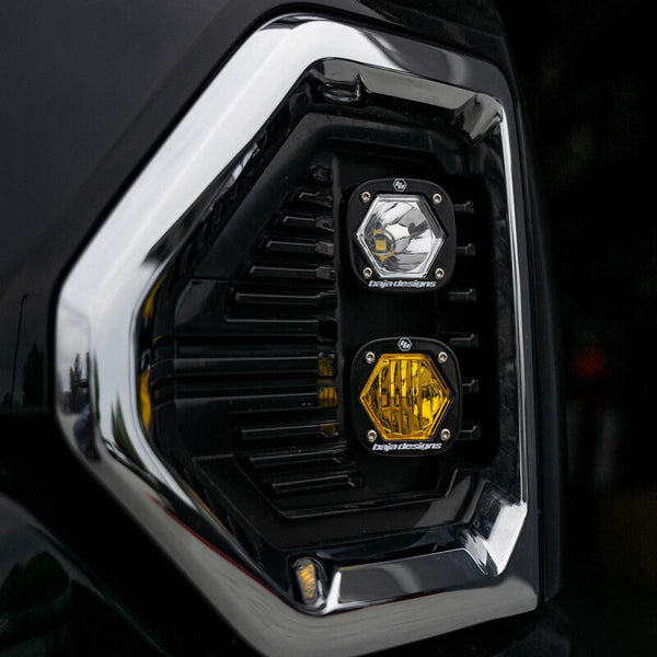 Baja Designs 19+ GMC 1500 S1 Fog Pocket Mount Kit Clear Spot / Amber Wide Cornering