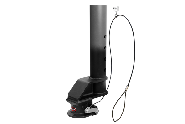 Gen-Y Viking 4in Round/6in Offset SnapLatch 2-5/16in Coupler / 6K TW 25K w/Pull Cable- Texture Blk
