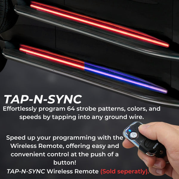 Putco 11-23 Dodge Durango Blade Rocker Kits Sideliners - Red/Blue w/ White Override