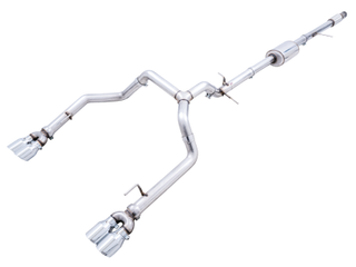 AWE OFF Exhaust 2019-23 Chevy Silverado GMC Sierra 1500 5.3L With Bumper Cutouts - Quad Chrome Tips