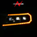 ANZO 15-22 Chevy Colorado Full LED Headlights w/ Initiation (Amber DRL) - Black