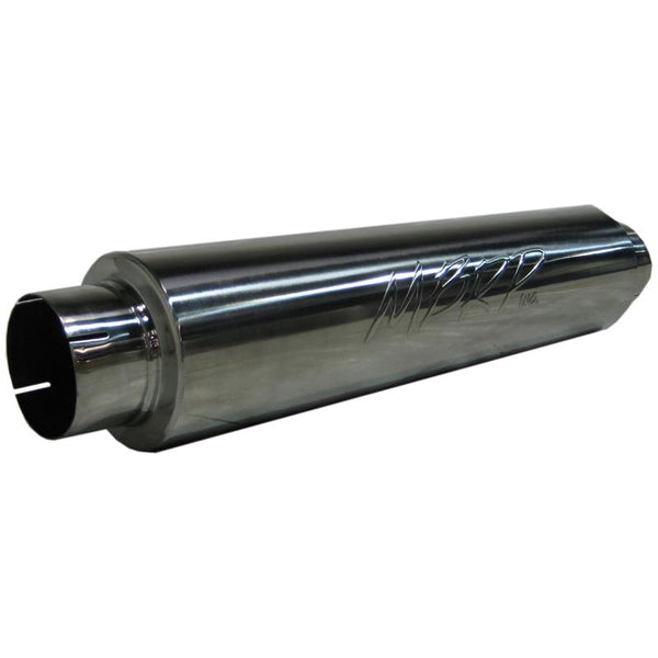 MBRP Universal Quiet Tone Muffler 4in Inlet/Outlet 24in Body 6in Dia 30in Overall Aluminum