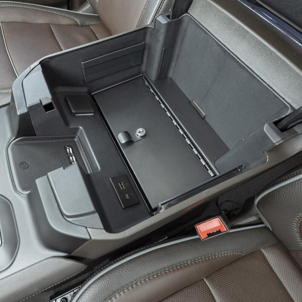 Tuffy Console Safe W/ Keyed Lock For Chevrolet Silverado W/ Wireless Charging Pad Console