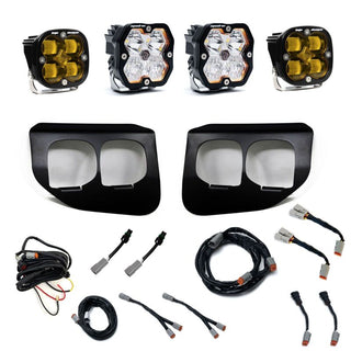 Baja Designs 20-22 Ford SD Squadron 2.0 SAE/Sport Dual Fog Pocket Kit (SAE Fog) - Amber/Clear