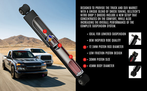 Belltech Pair Front Nitro Drop 2 Shocks w/ 2-5" Drop for 88-98 GM C-10 Truck 2WD 8006