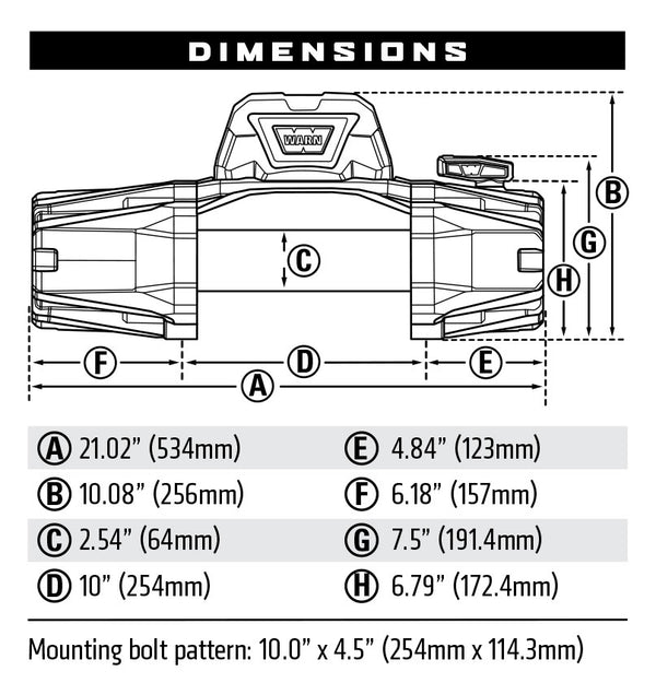 Warn VR EVO 10 Winch 10,000lb Wire Rope