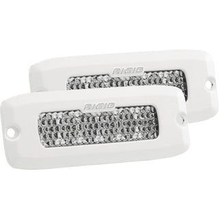 RIGID SR-Q Series PRO Flood Diffused Flush Mount White Housing Pair