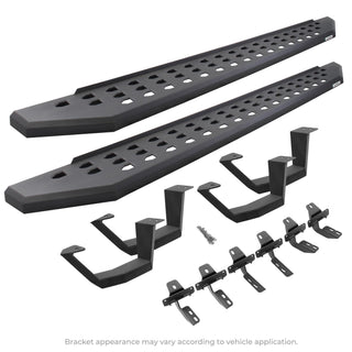 Go Rhino - 6944256820PC - RB20 Running Boards With Mounting Brackets & 2 Pairs Of Drop Steps Kit - Textured Black
