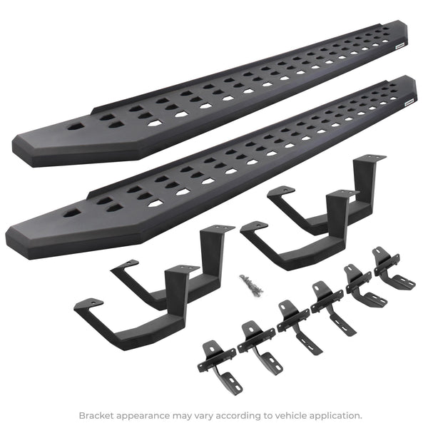 Go Rhino - 6944358020PC - RB20 Running Boards With Mounting Brackets & 2 Pairs Of Drop Steps Kit - Textured Black