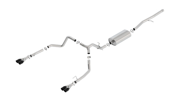 2019-2023 Chevy Silverado 1500 GMC Sierra 1500 Borla Touring Cat-Back Exhaust System Black Tips