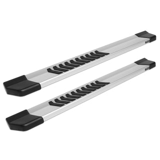 Raptor Series 6 in OEM Style Slide Track Running Boards Brushed Aluminum