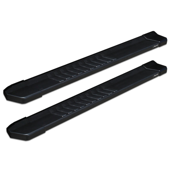 Raptor Series 6 in OEM Style Slide Track Running Boards Black Textured Aluminum