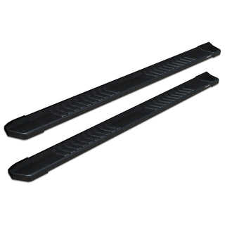 Raptor Series 6 in OEM Style Slide Track Running Boards Black Textured Aluminum