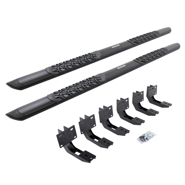 Go Rhino V3439980T - V3 Series Aluminum Side Steps with Mounting Brackets - Textured Black
