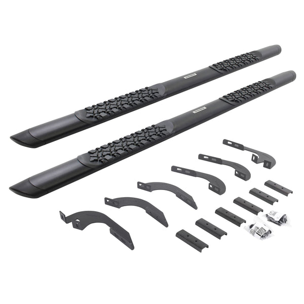Go Rhino V3442987T - V3 Series Aluminum Side Steps with Mounting Brackets - Textured Black