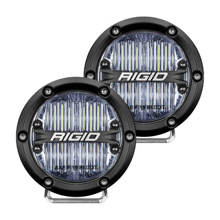 RIGID 360-Series 4 Inch Round SAE J583 Compliant Street Legal LED Fog Light White Pair