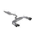 T304 Stainless Steel 3" Cat Back Quad Split Rear Exit with Carbon Fiber Tips (Active Exhaust)