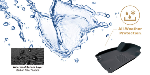 2019-23 Chevy Silverado MAXpider 3D All-Weather Floor Mats, Row 1 plus Row 2 Crew Cab Buckets Without Rear Underseat StorageFloor Liners, Kagu Series