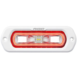RIGID Industries SR-L Series Marine Spreader Pod 2 Wire Flush Mount White Housing With Red Halo