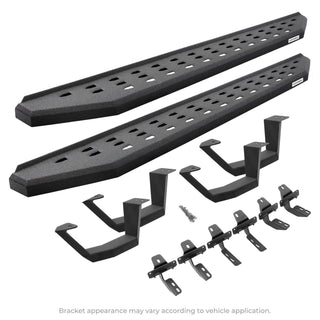 Go Rhino - 6941558720T - RB20 Running Boards With Mounting Brackets & 2 Pairs Of Drop Steps Kit - Protective Bedliner Coating