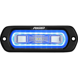 RIGID Industries SR-L Series Marine Spreader Pod 2 Wire Flush Mount Black Housing With Blue Halo