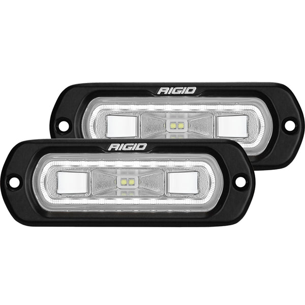 RIGID SR-L Series Off-Road Spreader Pod 3 Wire Flush Mount White Halo Pair