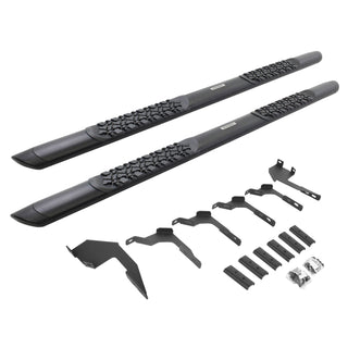 Go Rhino V3306880T - V3 Series Aluminum Side Steps with Mounting Brackets - Textured Black