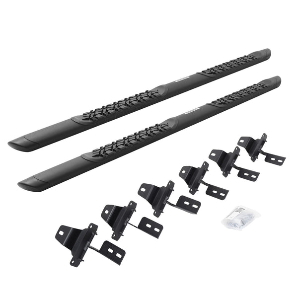 Go Rhino V3450674T - V3 Series Aluminum Side Steps with Mounting Brackets - Textured Black