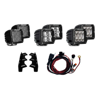 RIGID 2017-2020 Ford Raptor Fog Light Mount Kit Includes 6 D-Series LED Lights
