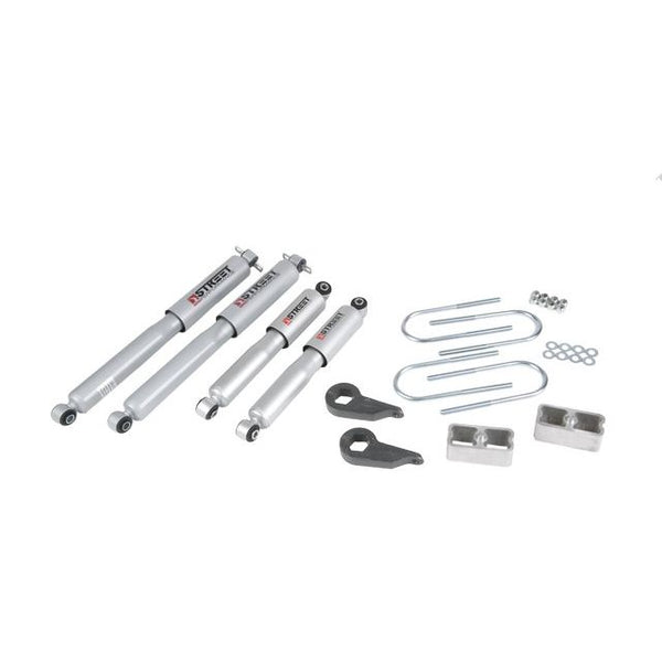 BELLTECH 635SP LOWERING KITS  Front And Rear Complete Kit W/ Street Performance Shocks 1982-1997 Chevrolet S10/S15 Pickup Blazer (4WD) 1 in. to 3 in. F/2 in. R drop 91-93 Typhoon/Syclone 1 in. or 2 in. F/2 in. R drop W/ Street Performance Shocks