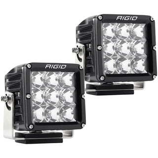 RIGID D-XL PRO LED Light Flood Optic Surface Mount Black Housing Pair