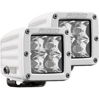 RIGID D-Series PRO LED Light Spot Optic Surface Mount White Housing Pair