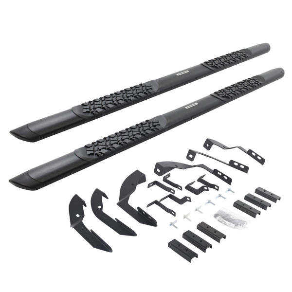 Go Rhino V3404280T - V3 Series Aluminum Side Steps with Mounting Brackets - Textured Black