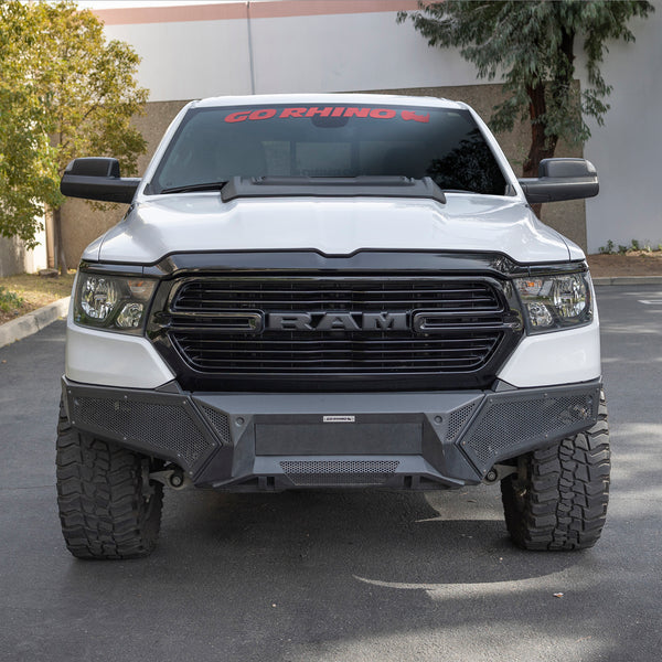 Go Rhino 341301T - Element Front Bumper With Power Actuated Hide-Away Light Bar Mount - Textured Black
