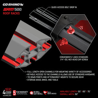 Go Rhino 5935053T - SRM500 - Full Rail Kit For 55