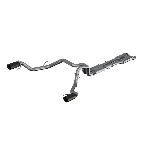 MBRP Exhaust 3in. Cat Back; Dual Rear; Blk Tips Street; T409