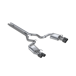 MBRP Exhaust 3" Cat Back Dual Quad Split Rear Exit;with Carbon Fiber Tips; Active Exhaust T304