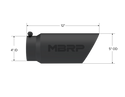MBRP Exhaust Tip; 5in. O.D. Dual Wall Angled 4in. Inlet 12in. Length-Black Coated