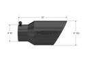 MBRP Exhaust Tip; 6in. O.D. Dual Wall Angled 4in. Inlet 12in. Length-Black Coated