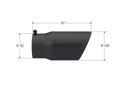MBRP Exhaust Tip; 6in. O.D. Angled Rolled End 5in. Inlet 12in. Length; Black Coated
