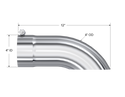 MBRP Exhaust Tip; 4in. O.D. Turn Down 4in. Inlet 12in. Length; T304