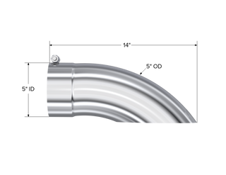 MBRP Exhaust Tip; 5in. O.D. Turn Down 5in. Inlet 14in. Length; T304